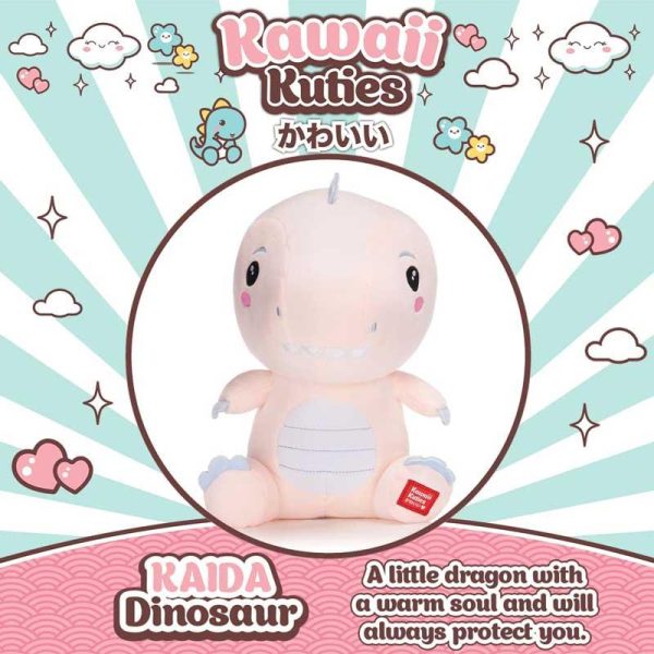 Kawaii Kuties Squishy Kaisa Dinosaur - Μαλακό Λούτρινο Δεινόσαυρος 33cm Ροζ