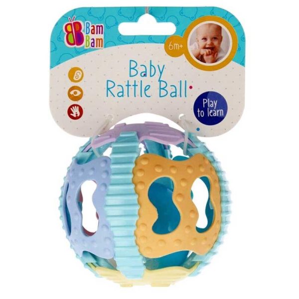 Bam Bam Baby Teether Ball - Βρεφικό Παιχνίδι Οδοντοφυΐας Μπάλα Σιλικόνης