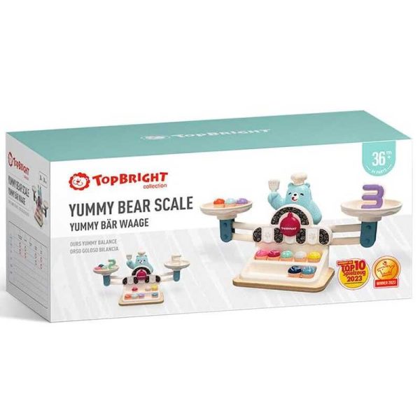 Top Bright Yummy Bear 123 - Εκπαιδευτικό Ξύλινο Παιχνίδι Εκμάθησης 'Ζυγαριά'