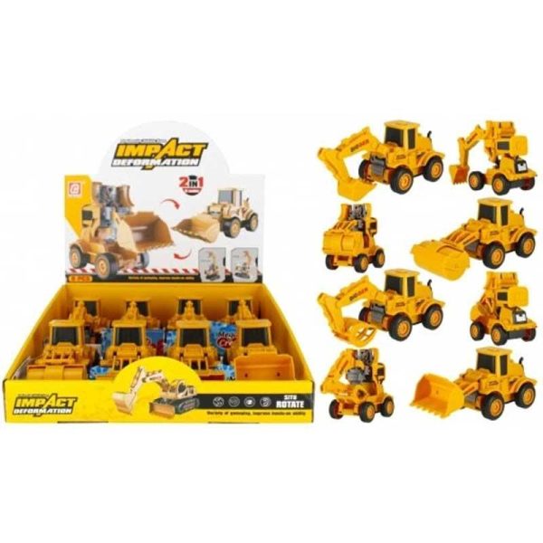 Transformers Constructions Truck - Πλαστικό 2 in 1 Όχημα Robot 12εκ. με Κίνηση ( Διάφορα Σχέδια ) 1 τμχ