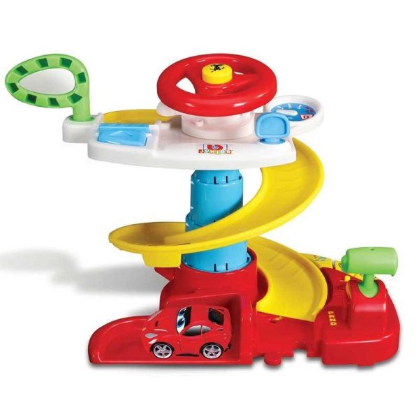 Bburago Junior Ferrari Dash'n Drive 2 in 1: Πίστα με Τιμόνι, Αυτοκινητάκι Ferrari, Ήχους & Φως