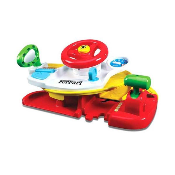 Bburago Junior Ferrari Dash'n Drive 2 in 1: Πίστα με Τιμόνι, Αυτοκινητάκι Ferrari, Ήχους & Φως