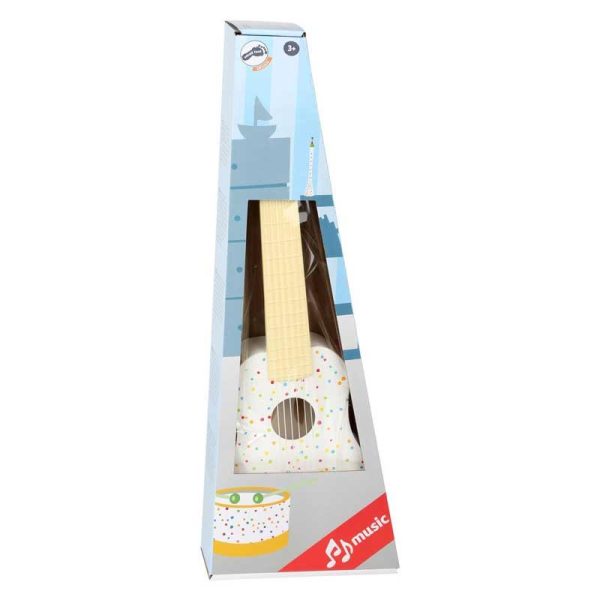 Small Foot Ξύλινη Κιθάρα Λευκή - Πουά 53cm