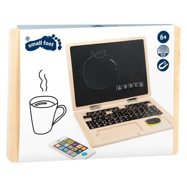 Small Foot Wooden Toy Laptop With Magnetic Board - Ξύλινο Μαγνητικό Λαπτοπ