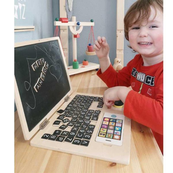 Small Foot Wooden Toy Laptop With Magnetic Board - Ξύλινο Μαγνητικό Λαπτοπ
