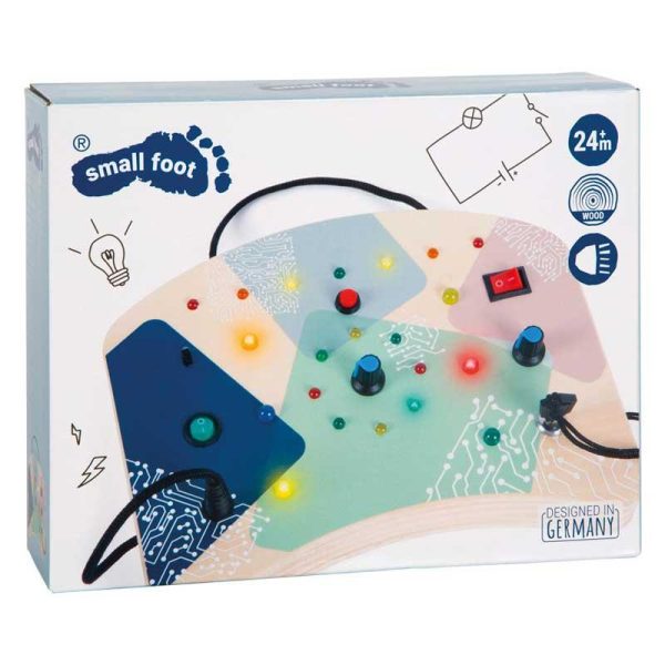 Small Foot Ξύλινος Πίνακας Δεξιοτήτων Φωτισμού LED και Διακόπτη Κινητήρα
