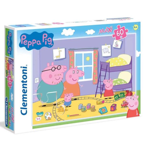Clementoni Puzzle Maxi Supercolor Peppa Pig - Παζλ με 60 κομμάτια