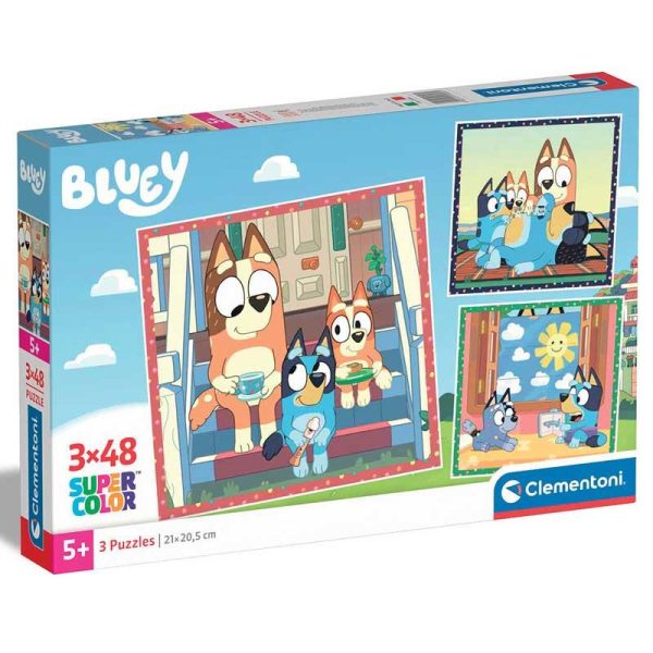 Clementoni Supercolor Puzzle Bluey - 3 Παζλ με 48 κομμάτια
