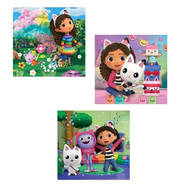 Clementoni Supercolor Puzzle Gabby's Dollhouse - 3 Παζλ με 48 κομμάτια