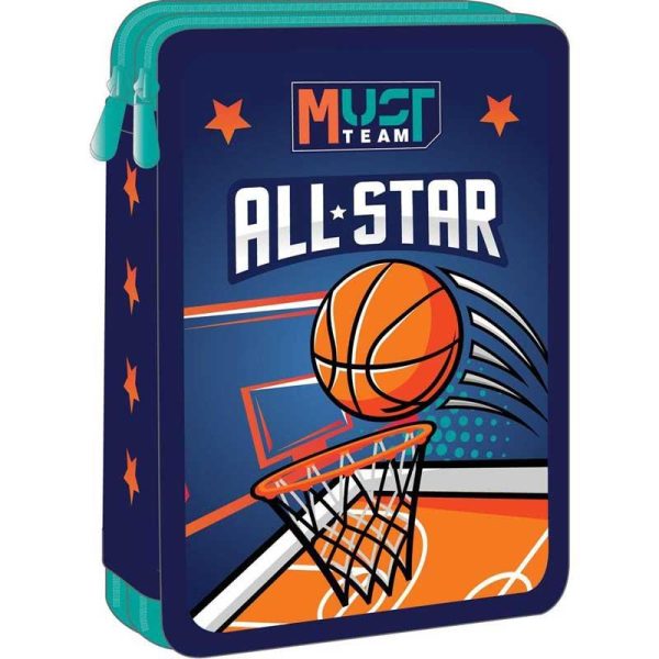 MUST Team Basketball - Κασετίνα Μπάσκετ Διπλή Γεμάτη