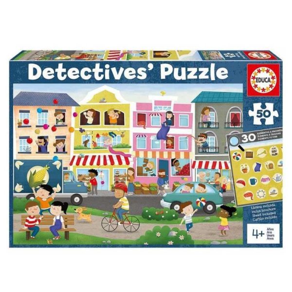 Educa Detective's Puzzle Η Ζωή Στην Πόλη - Παζλ 'Βρες τα Κρυμμένα Αντικείμενα' με 50 Κομμάτια