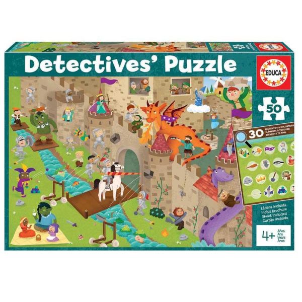 Educa Detective's Puzzle Μεσαιωνικό Κάστρο - Παζλ 'Βρες τα Κρυμμένα Αντικείμενα' με 50 Κομμάτια