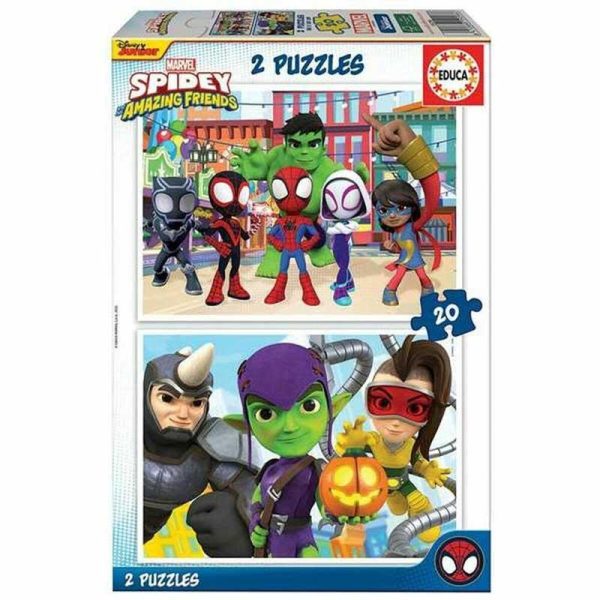 Educa Marvel Spidey Puzzles - Σετ με 2 Παζλ 20τμχ