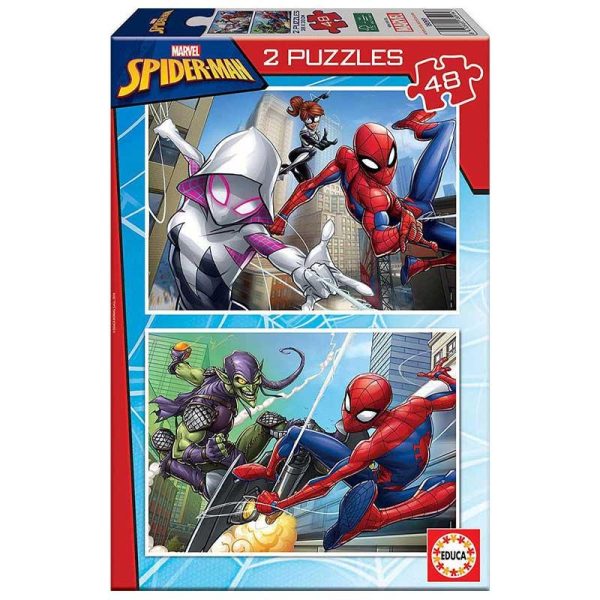 Educa Marvel Spider-Man Puzzles - Σετ με 2 Παζλ 48τμχ
