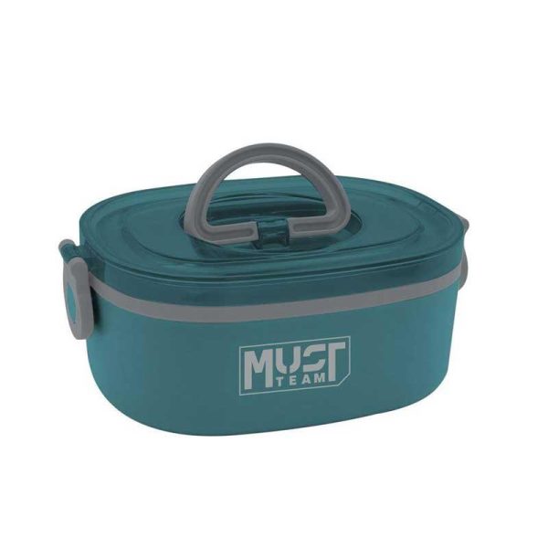 MUST Φαγητοδοχείο 750ml Ανοξείδωτο με 2 σε 1 Κουτάλι - Πιρούνι (Μπλε Ραφ)