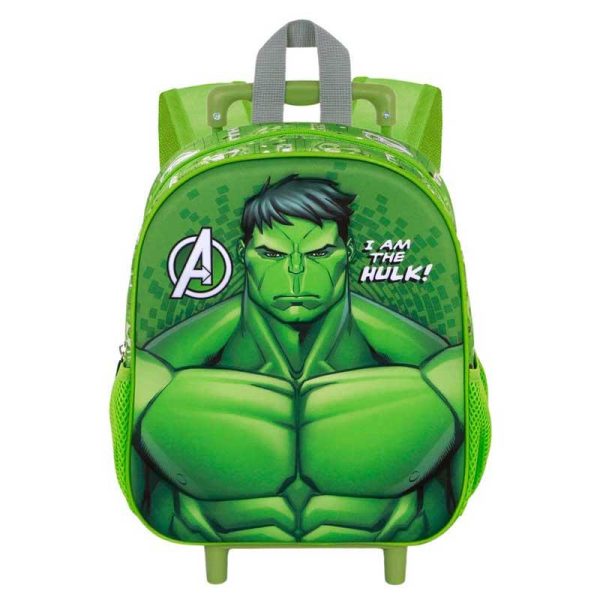 Marvel Avengers Hulk 3D - Σχολική Τσάντα Τρόλεϋ Νηπιαγωγείου 34εκ. - Karactermania