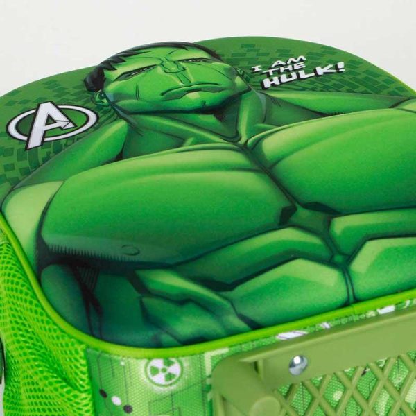 Marvel Avengers Hulk 3D - Σχολική Τσάντα Τρόλεϋ Νηπιαγωγείου 34εκ. - Karactermania