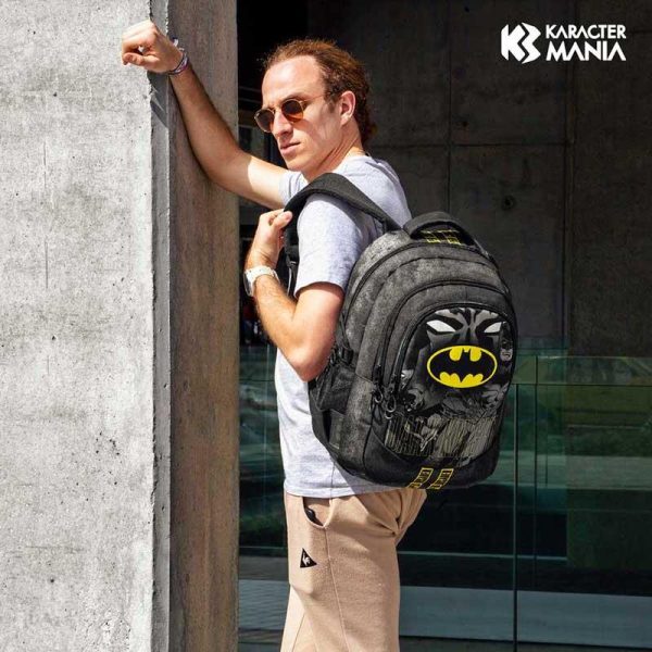 DC Comics Batman Caped Plus Running - Σχολική Τσάντα Πλάτης Δημοτικού με θύρα USB 46cm. - Karactermania