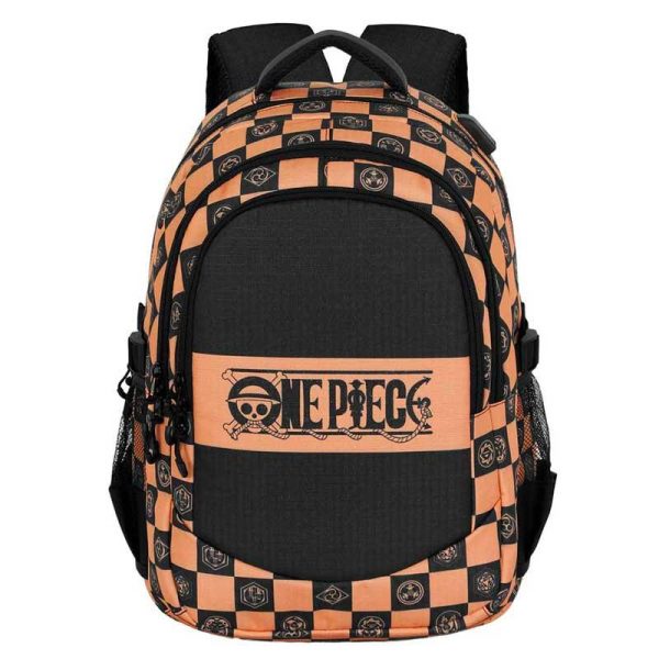 One Piece Chess Plus Running - Σχολική Τσάντα Πλάτης Δημοτικού με θύρα USB 46cm. - Karactermania