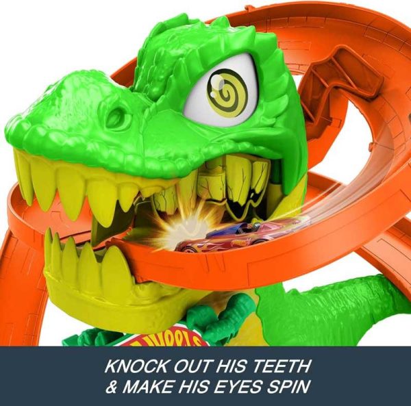 Hot Wheels City T-Rex Blaze Battle - Πίστα Πυροσβεστικός Σταθμός με Αυτοκινητάκι