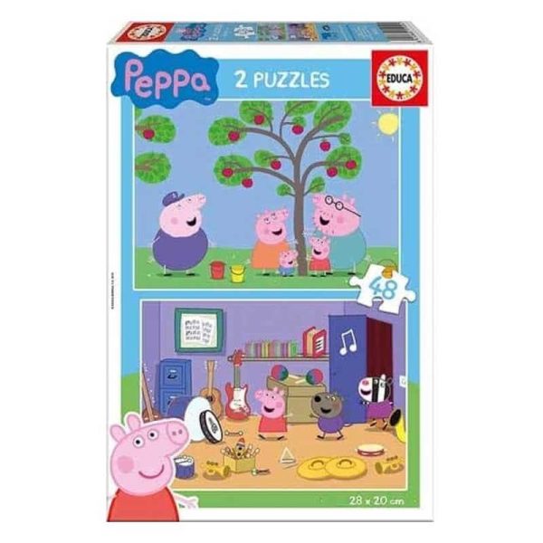 Educa Peppa Pig Puzzles - Σετ με 2 Παζλ 48τμχ