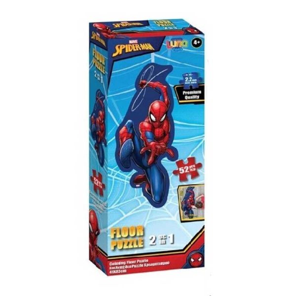 Luna 2in1 Floor Puzzle Χρωματισμού XL Spider-Man 83x40cm με 52τμχ