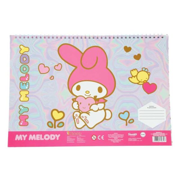 My Melody Μπλόκ Ζωγραφικής 22x33cm 40Φυλλο με Αυτοκόλλητα